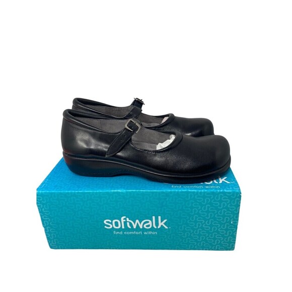 Soft Walk Mary Janes Women's Size 8 Narrow Black Jupiter Cushioned Flats - Picture 1 of 12